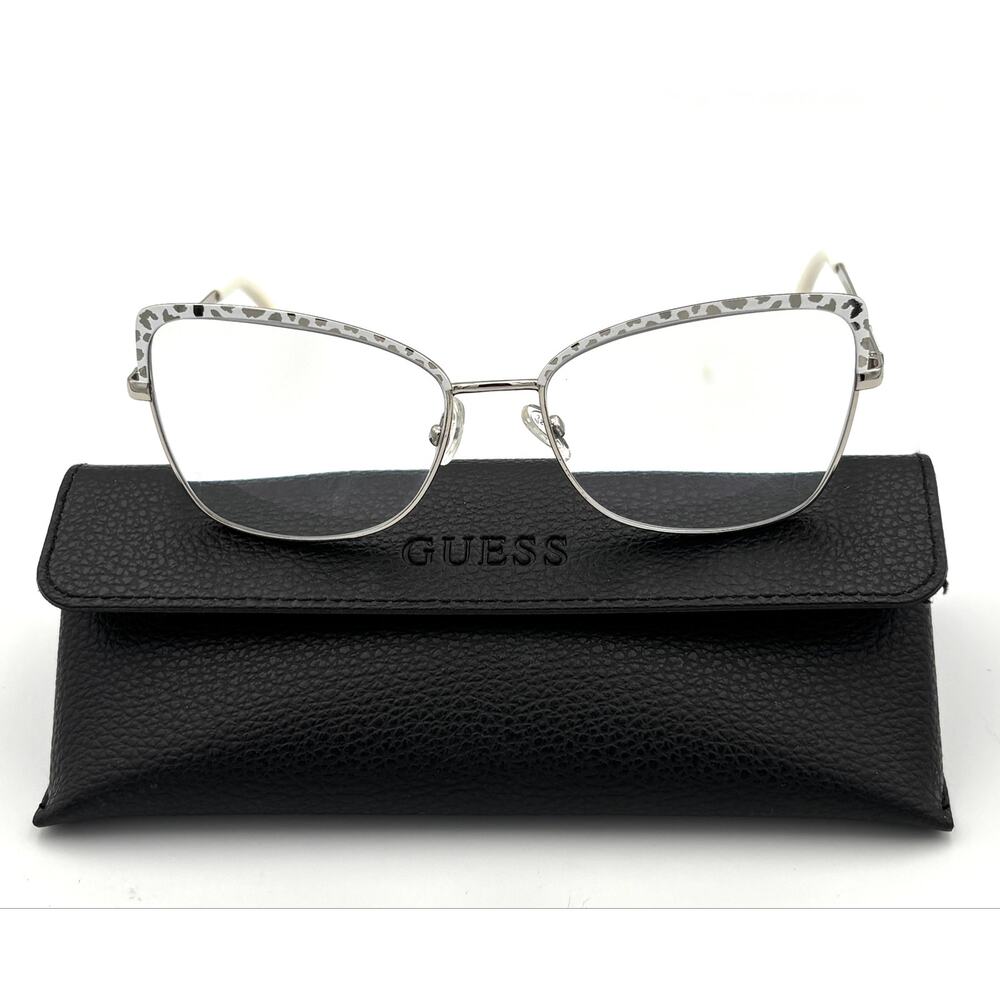 Guess Women’s Eyeglasses, Frames Only, GU2716-024 White Leopard Pattern w/Case